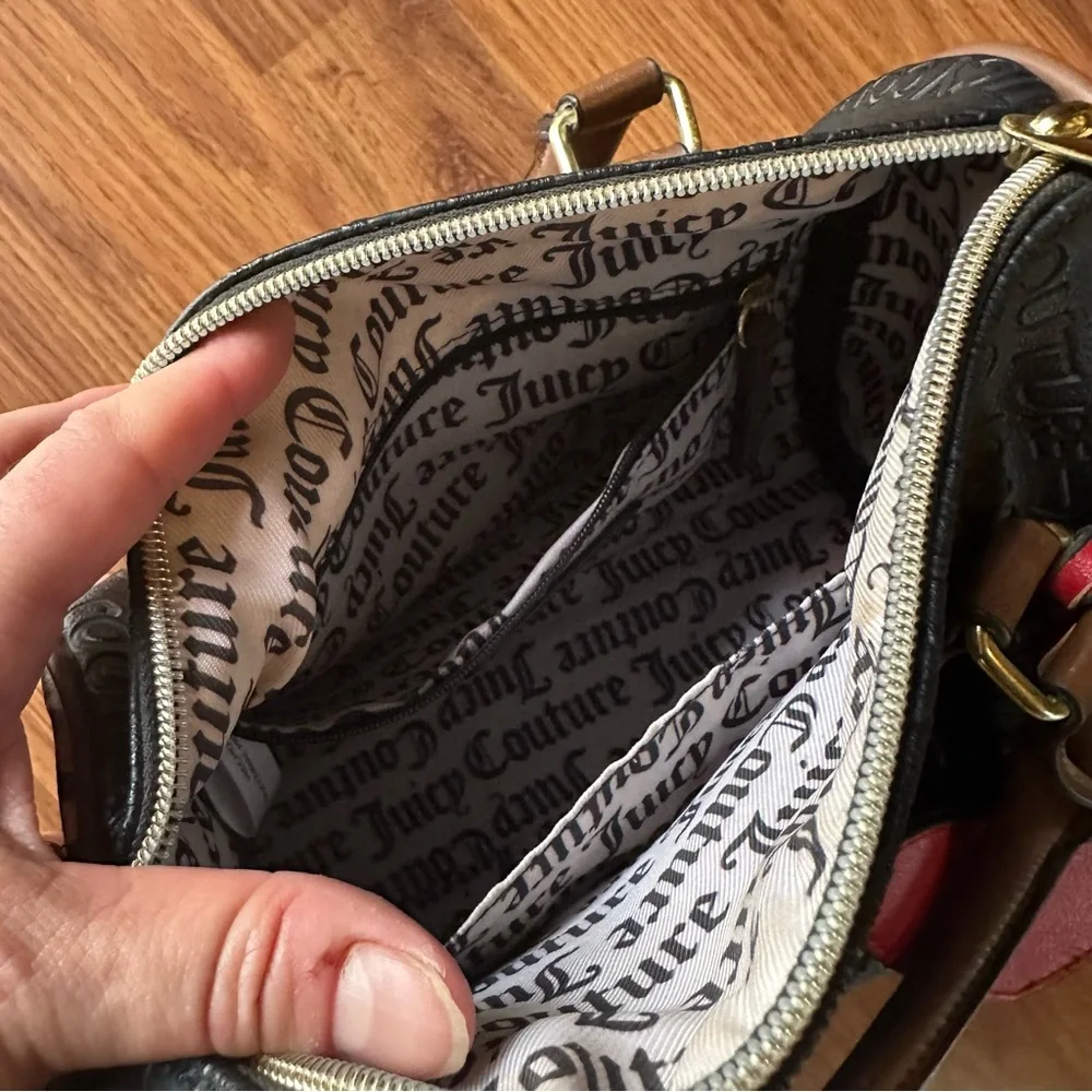 Women’s Juicy Couture‎ Black and Leopard Crossbody Satchel Purse Bag - Picture 11 of 13